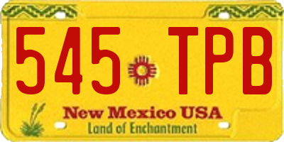 NM license plate 545TPB