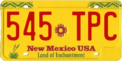 NM license plate 545TPC