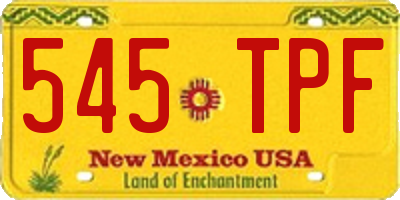 NM license plate 545TPF