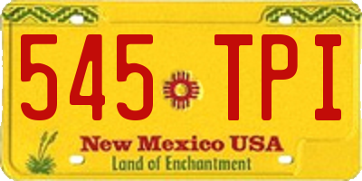 NM license plate 545TPI
