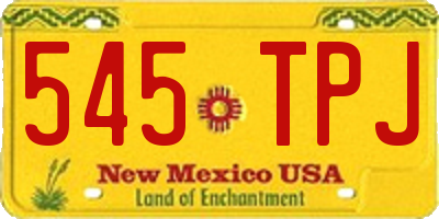 NM license plate 545TPJ