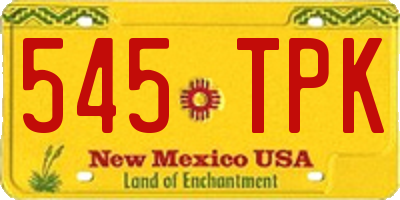 NM license plate 545TPK