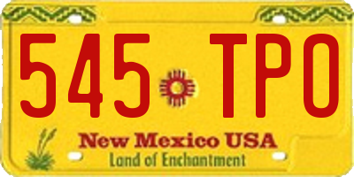 NM license plate 545TPO