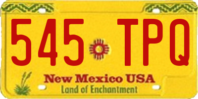 NM license plate 545TPQ