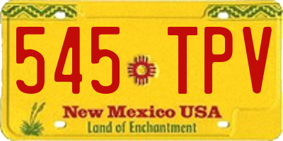 NM license plate 545TPV