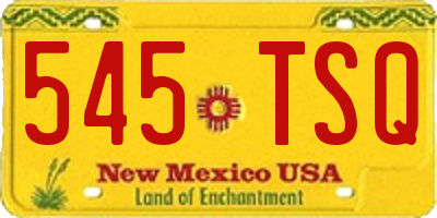NM license plate 545TSQ