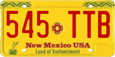 NM license plate 545TTB