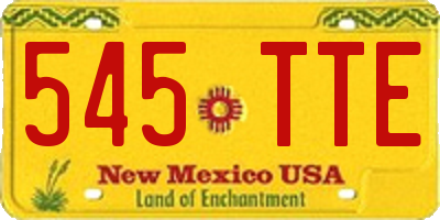 NM license plate 545TTE