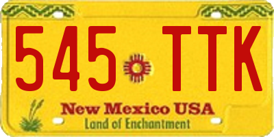 NM license plate 545TTK