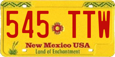 NM license plate 545TTW