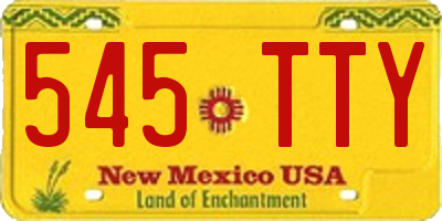 NM license plate 545TTY
