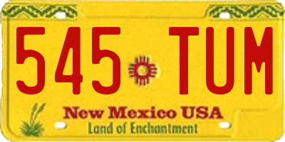 NM license plate 545TUM