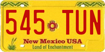 NM license plate 545TUN