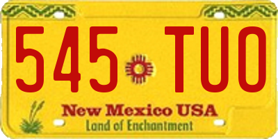 NM license plate 545TUO