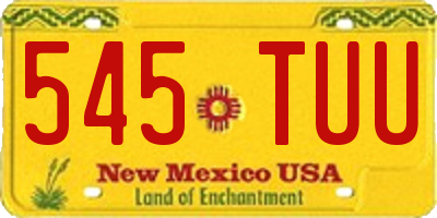 NM license plate 545TUU