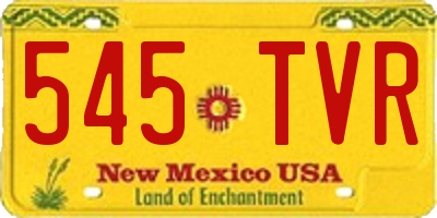 NM license plate 545TVR