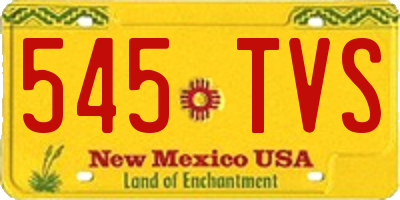 NM license plate 545TVS