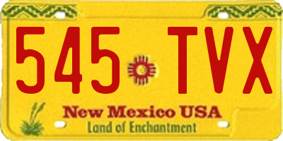 NM license plate 545TVX