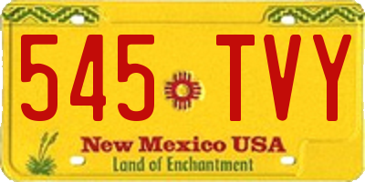 NM license plate 545TVY