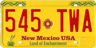 NM license plate 545TWA