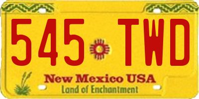 NM license plate 545TWD