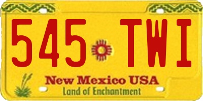 NM license plate 545TWI