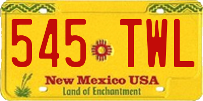 NM license plate 545TWL