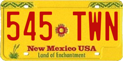 NM license plate 545TWN