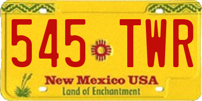 NM license plate 545TWR