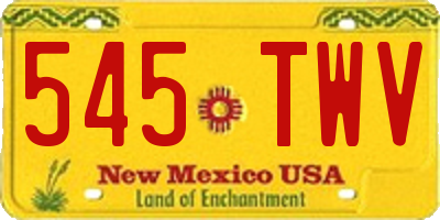 NM license plate 545TWV