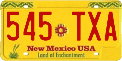 NM license plate 545TXA