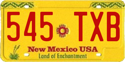 NM license plate 545TXB
