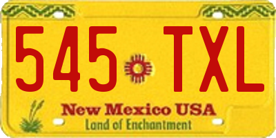 NM license plate 545TXL