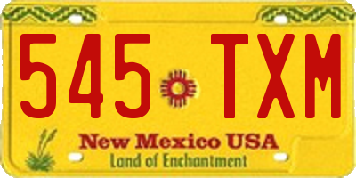 NM license plate 545TXM