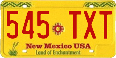 NM license plate 545TXT