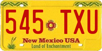 NM license plate 545TXU