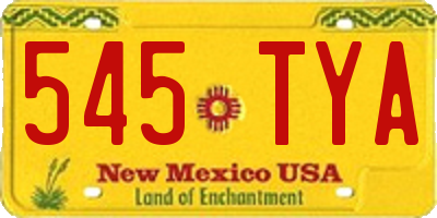 NM license plate 545TYA