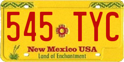 NM license plate 545TYC