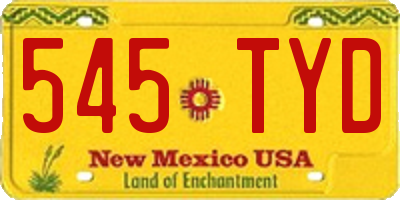 NM license plate 545TYD