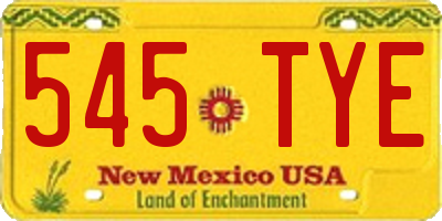 NM license plate 545TYE