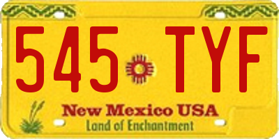 NM license plate 545TYF