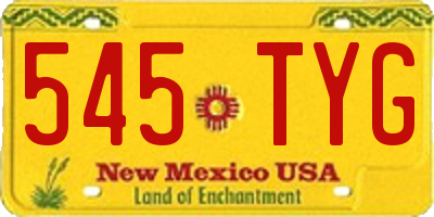 NM license plate 545TYG