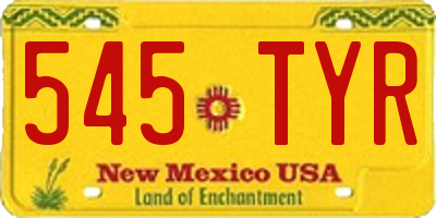 NM license plate 545TYR