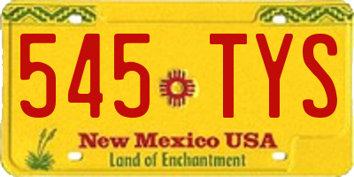 NM license plate 545TYS