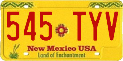 NM license plate 545TYV