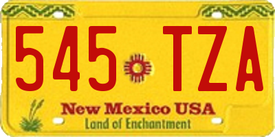 NM license plate 545TZA