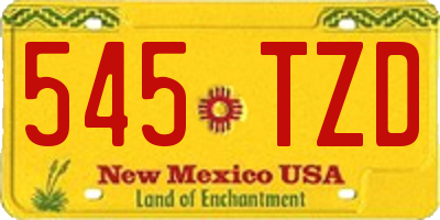 NM license plate 545TZD