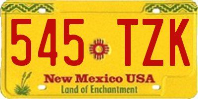 NM license plate 545TZK