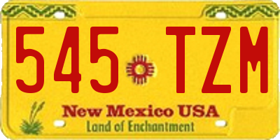 NM license plate 545TZM