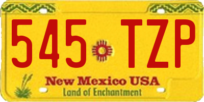 NM license plate 545TZP